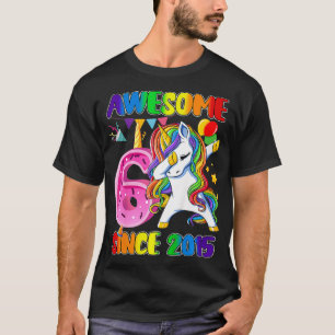 Kids Awesome Dabbing Unicorn Since 2015 6th Birthd T-Shirt