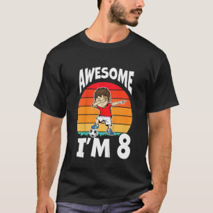 Kids Awesome  I'm 8 8th Birthday Dabbing Boys Foot T-Shirt