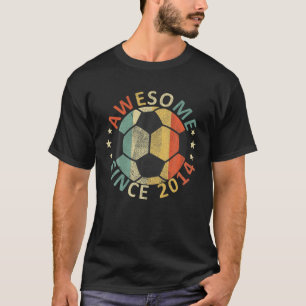 Kids Awesome Since 2014 8Th Birthday Soccer Player T-Shirt