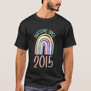 Kids Awesome Since 2015 7th Birthday Pastel Boho R T-Shirt