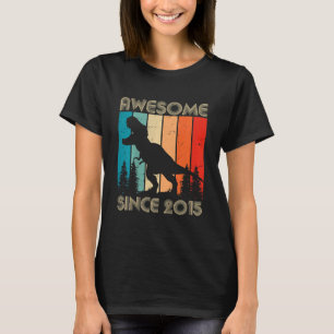 Kids Awesome Since 2015 Dinosaur Rex 7 Year Old 7t T-Shirt