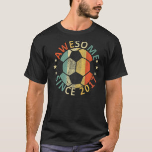 Kids Awesome Since 2017 5th Birthday Soccer Player T-Shirt