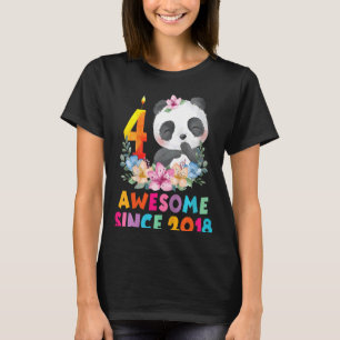 Kids Awesome Since 2018 4th Birthday 4 Years Old P T-Shirt