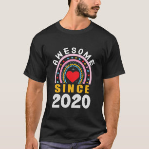 Kids Awesome Since 2020 2Nd Birthday Rainbow Gifts T-Shirt
