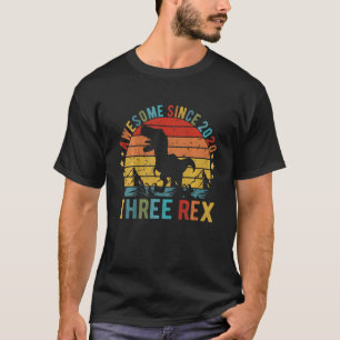 Kids Awesome Since 2020, Three Rex 3rd Birthday T  T-Shirt