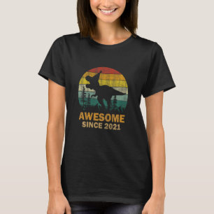 Kids Awesome Since 2021 2 Year Old Dinosaur 2nd Bi T-Shirt