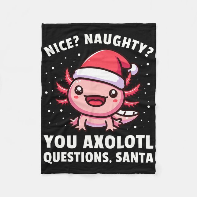 Kids Axolotl Boys Girls Axolotl Questions Christma Fleece Blanket (Front)