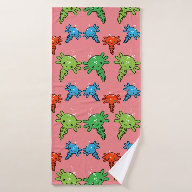 Kids Axototl Salamander Bath Towel (Bath Towel)