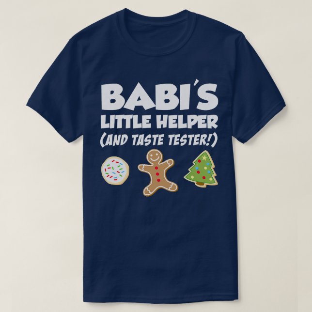 Kids Babi's Little Helper Christmas Cookie Baking  T-Shirt (Design Front)