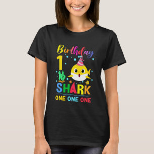 Kids Baby Cute Shark 1st Birthday Boy Girl 1 Year T-Shirt