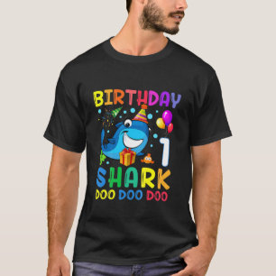 Kids Baby Cute Shark Birthday Boy 1 Year Old Gift T-Shirt