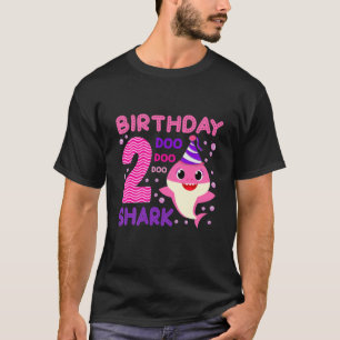 Kids Baby Shark 2 Years Old 2Nd Birthday Doo Doo T-Shirt