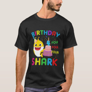 Kids Baby Shark 4Th Birthday Boy Girl 4 Year Old G T-Shirt