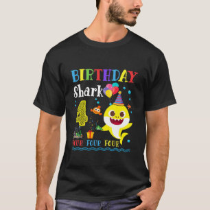 Kids Baby Shark 4Th Birthday Boy Girl 4 Year Old G T-Shirt