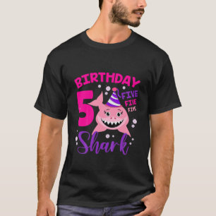 Kids Baby Shark 5 Years Old 5Th Birthday Doo Doo T-Shirt