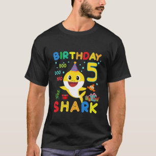 Kids Baby Shark 5Th Birthday Boy Girl 5 Year Old G T-Shirt