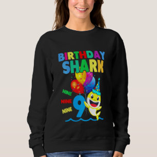 Kids Baby Shark Birthday Boy 9 Year Old Doo Doo D Sweatshirt