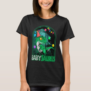 Kids Babysaurus Trex Dinosaur Boy Girl Matching Bi T-Shirt