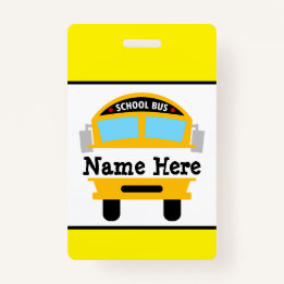 Kids Back to School Bus Personalize Name Badge