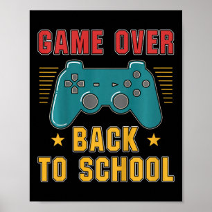 Kids Back to School for Boys Gamer Fun Video Game Poster