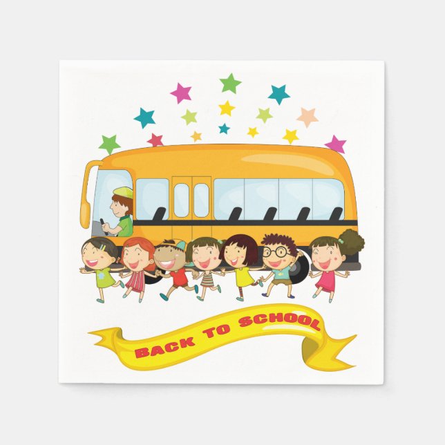 Kids Back To School Paper Napkins (Front)