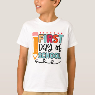 Kids Back to School Shirt with Cute Pencil Art