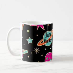 Kids' Back To School Space Rocket Pattern Name Coffee Mug