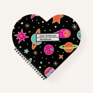 Kids' Back To School Space Rocket Pattern Notebook