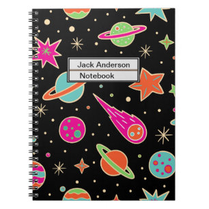 Kids' Back To School Space Rocket Pattern Notebook