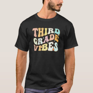 Kids Back To School Third Grade Vibes Retro Teache T-Shirt