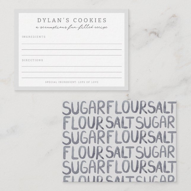 Kids' Baking Birthday Bash | Children Recipe Card (Front/Back)