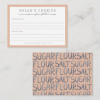 Kids' Baking Birthday Bash | Neutral Recipe Card