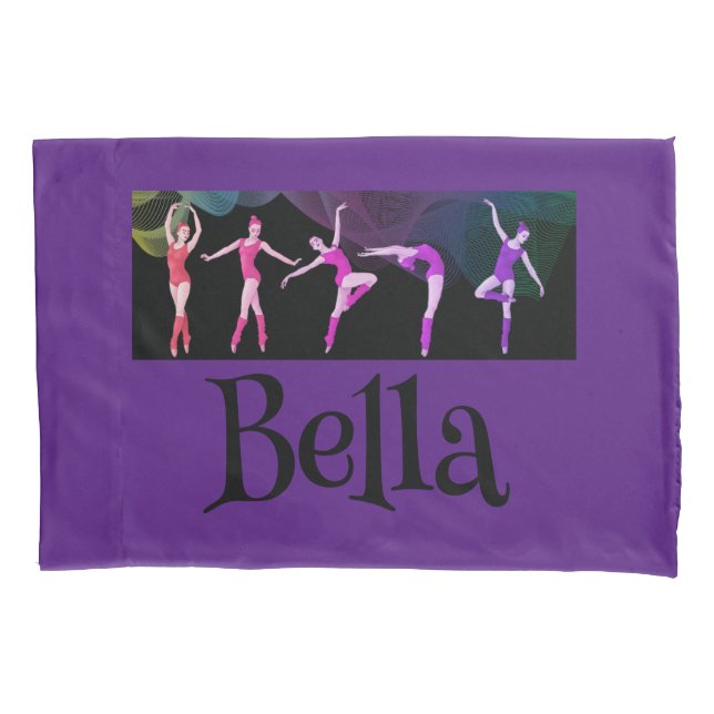 Kids Ballerina Bedtime Prayer Personalized Name Pillowcase (Front)