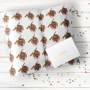 Kids Baseball Happy Birthday Name & Photo Wrapping Paper