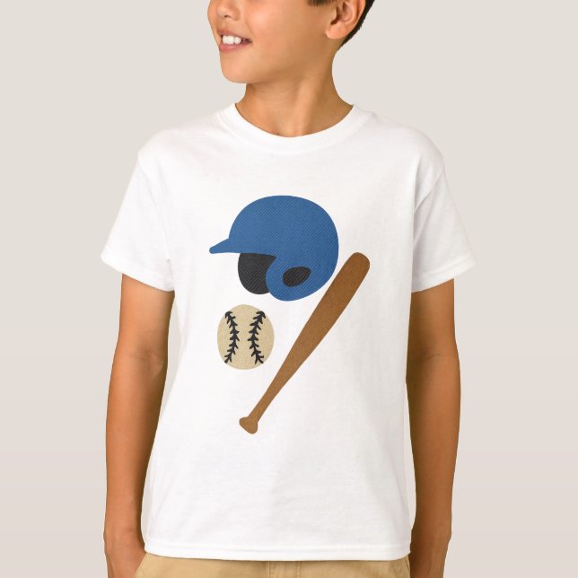 Kids Baseball Tee – Rubber Text Style (Front)