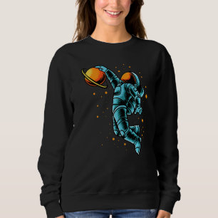 Kids Basketball Astronaut Men's Women's Sweatshirt