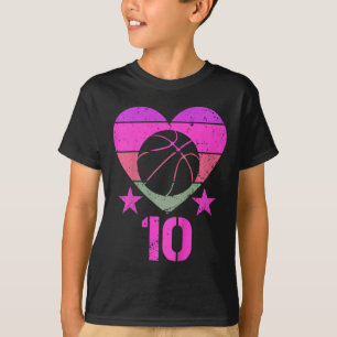 Kids Basketball Birthday 10 Year Old Boy Girl Tent T-Shirt
