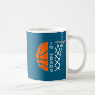 Kids basketball birthday for boys 10 years old gif coffee mug