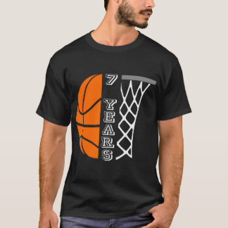 Kids Basketball Birthday For Boys 7 Years Old Gift T-Shirt