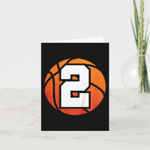 Kids Basketball Birthday Number 2 for Two Year Ol Card