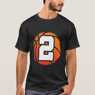 Kids Basketball Birthday Number 2 for Two Year Old T-Shirt