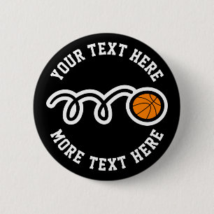 Kid's basketball Birthday party favour custom name 2 Inch Round Button