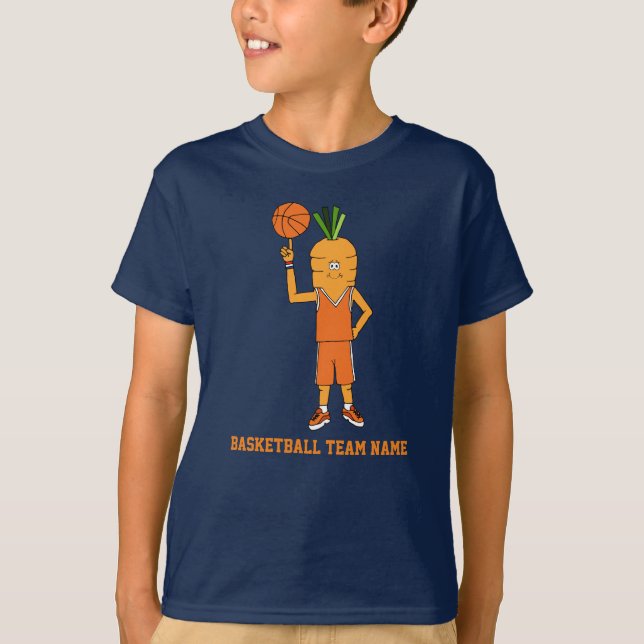 Kids Basketball Character with Team Name T-Shirt (Front)