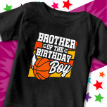 Kids Basketball Party Brother of the Birthday Boy Baby T-Shirt<br><div class="desc">This basketball birthday party design is perfect for the brother of the birthday boy at a boy's basketball theme birthday party. Great birthday party idea for kids that love to play basketball, watch basketball or future basketball star players! Features 'Brother of the Birthday Boy' w/ a basketball graphic for a...</div>