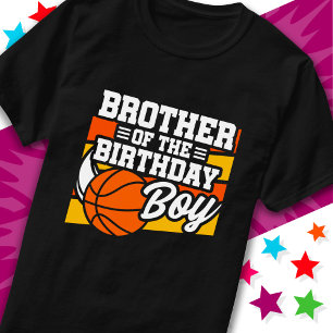 Kids Basketball Party Brother of the Birthday Boy T-Shirt