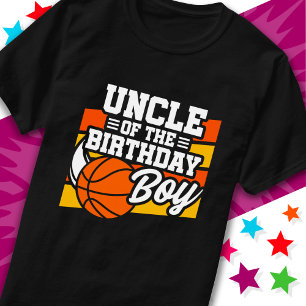 Kids Basketball Party Uncle of the Birthday Boy T-Shirt