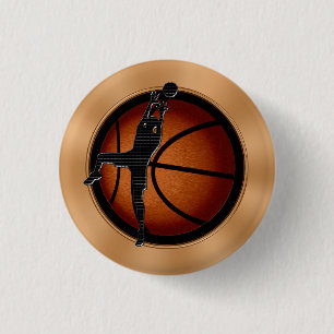 Kids Basketball Pins, Basketball Party Favours 1 Inch Round Button