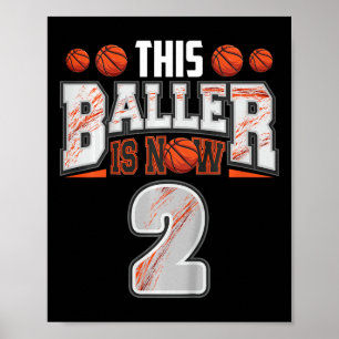 Kids Basketball player 2 Years Old Boy Basketball Poster