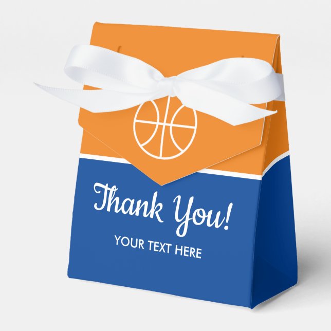 Kid's basketball sport custom Birthday thank you Favor Box (Front Side)