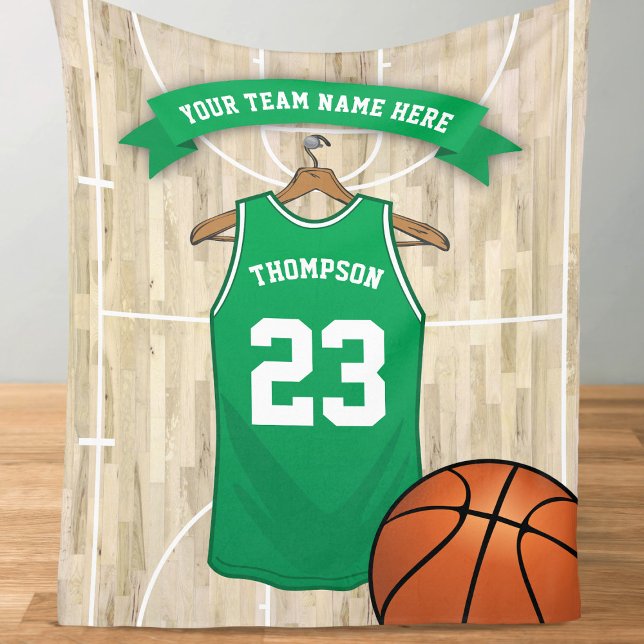 Kids Basketball Team, Name and Number Fleece Blanket (Creator Uploaded)